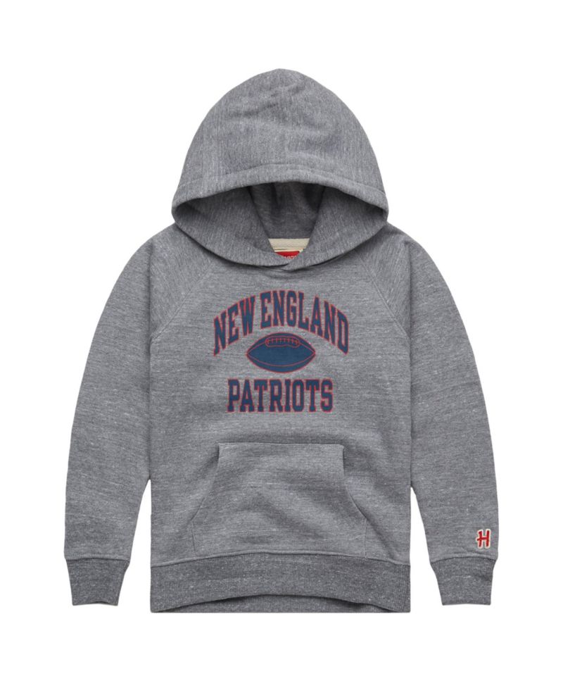 Boys' and Girls' 4-20 New England Patriots Gridiron Tri-Blend Screen-Print Hoodie