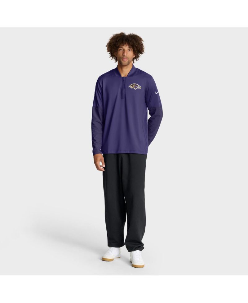 Men's Purple Baltimore Ravens Sideline Dri-FIT Half-Zip Pullover Sweatshirt
