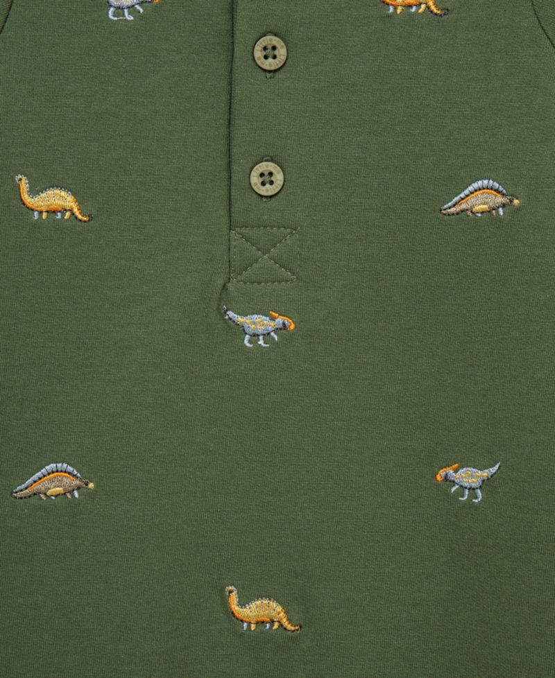 Baby Girls' Dinos Long-Sleeve Coverall and Socks, 2-Piece Set