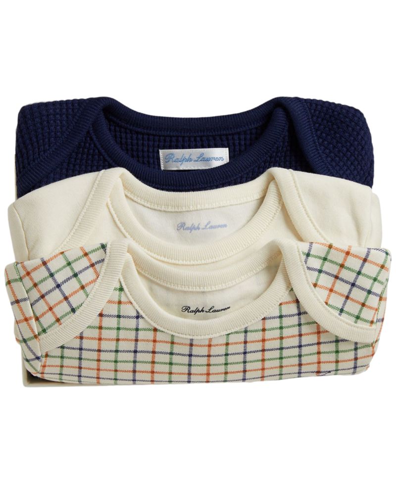 Baby Boys' Long-Sleeve Bodysuit, 3-Pack