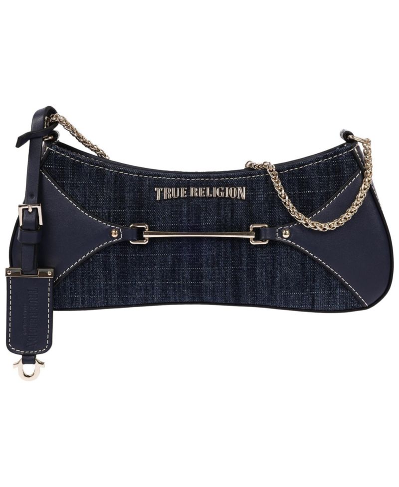 Women's Zip Top Denim Shoulder Bag
