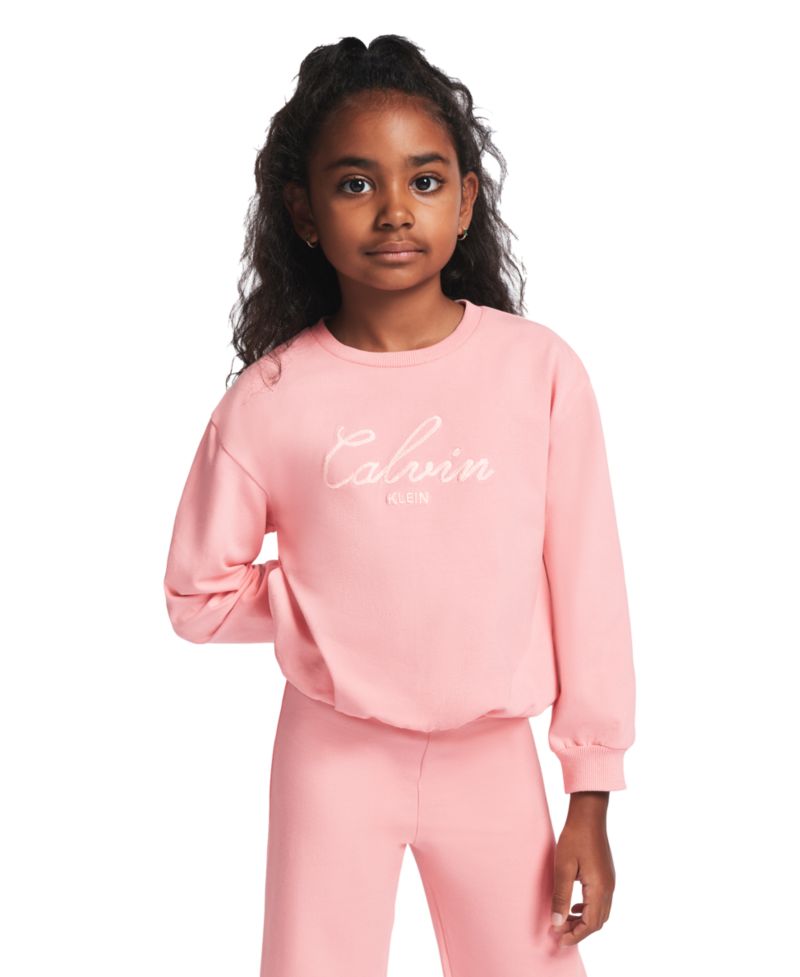 Girls' 2T-6X Crewneck Sweatshirt and Pants, 2-Piece Set