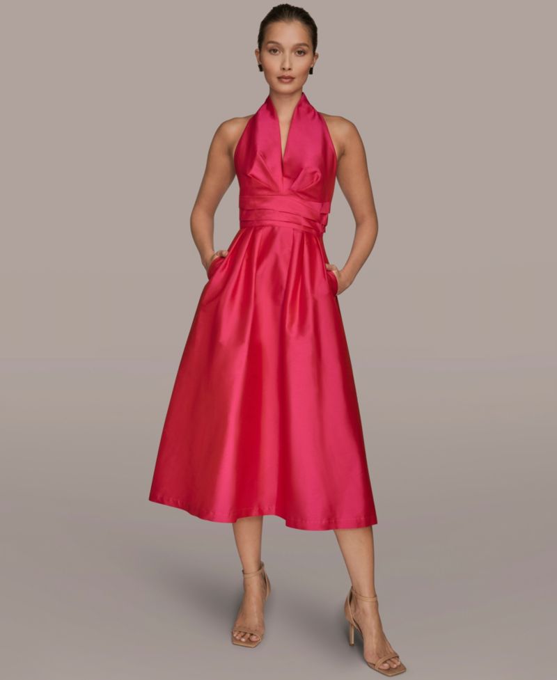 Women's A-Line Halter Midi Dress
