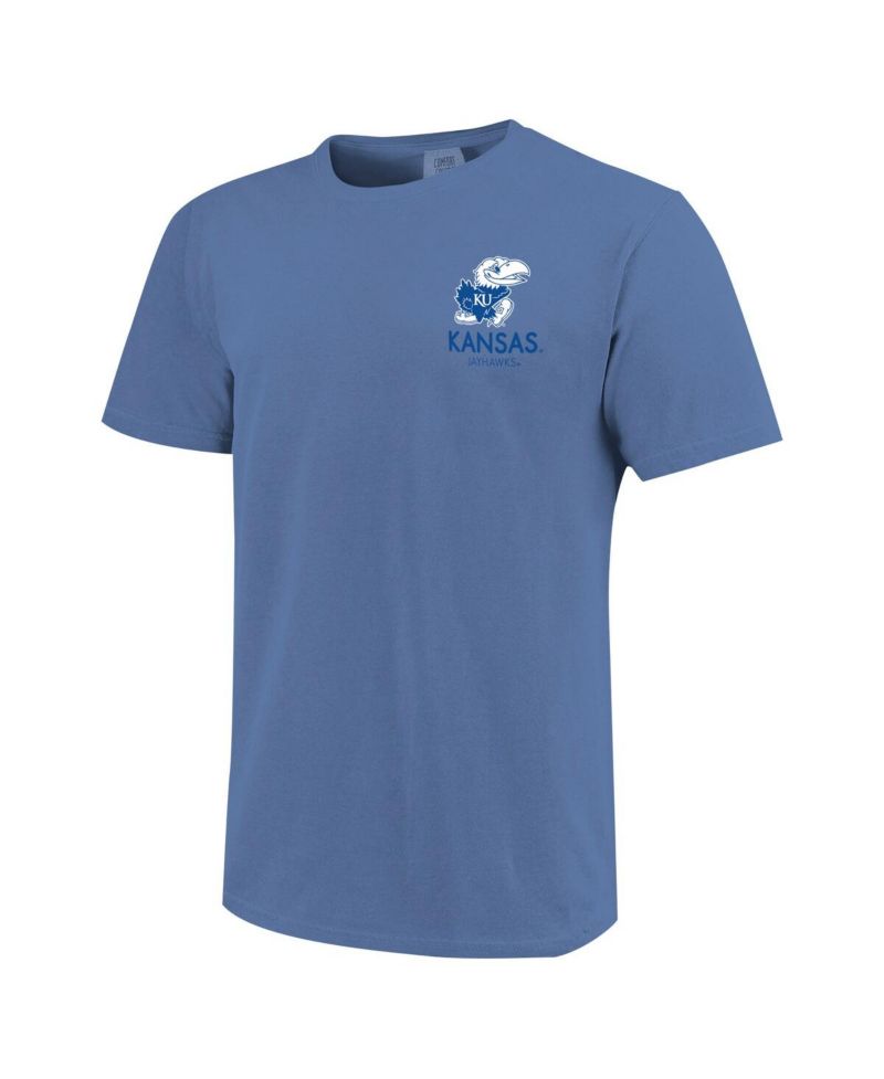 Men's and Women's Royal Kansas Jayhawks Scenic Comfort Colors T-Shirt