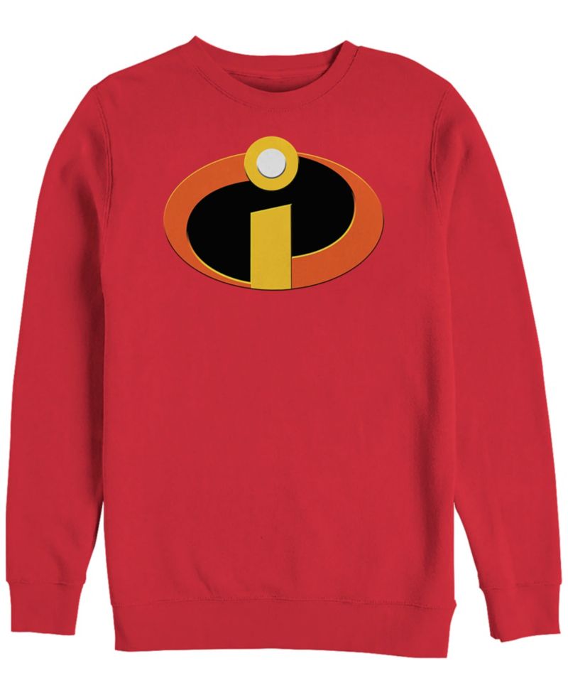 Disney Pixar Men's Incredibles Colored Logo Pocket, Crewneck Fleece