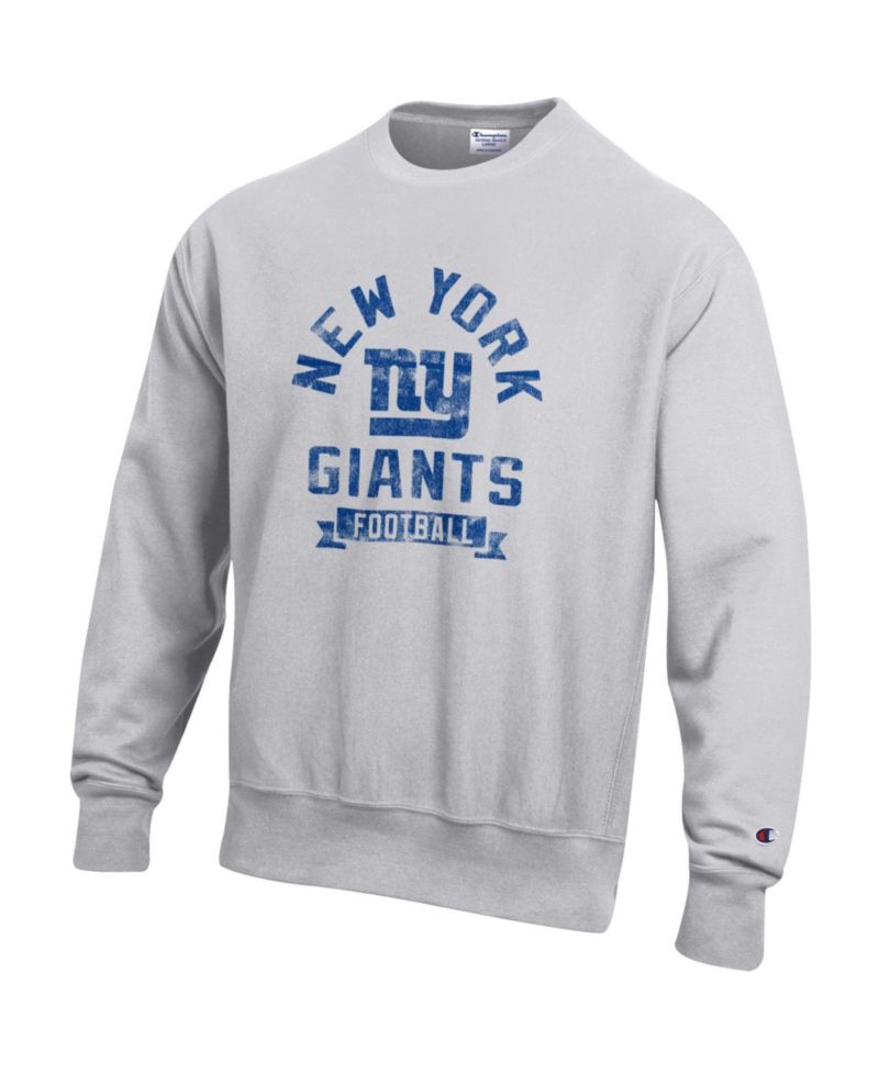 Men's Heather Gray New York Giants Reverse Weave Fleece Pullover Sweatshirt