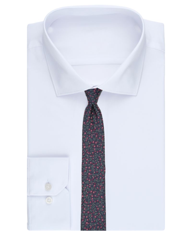 Men's Floral-Print Skinny Tie