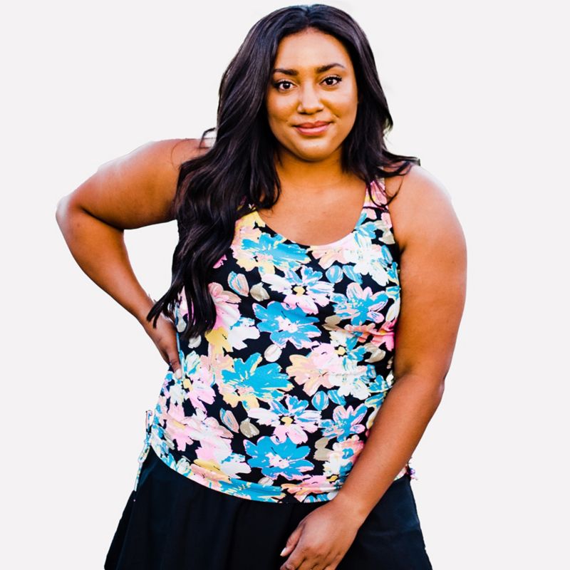 Plus Size Maya Tankini Swim Top With Built In Bra