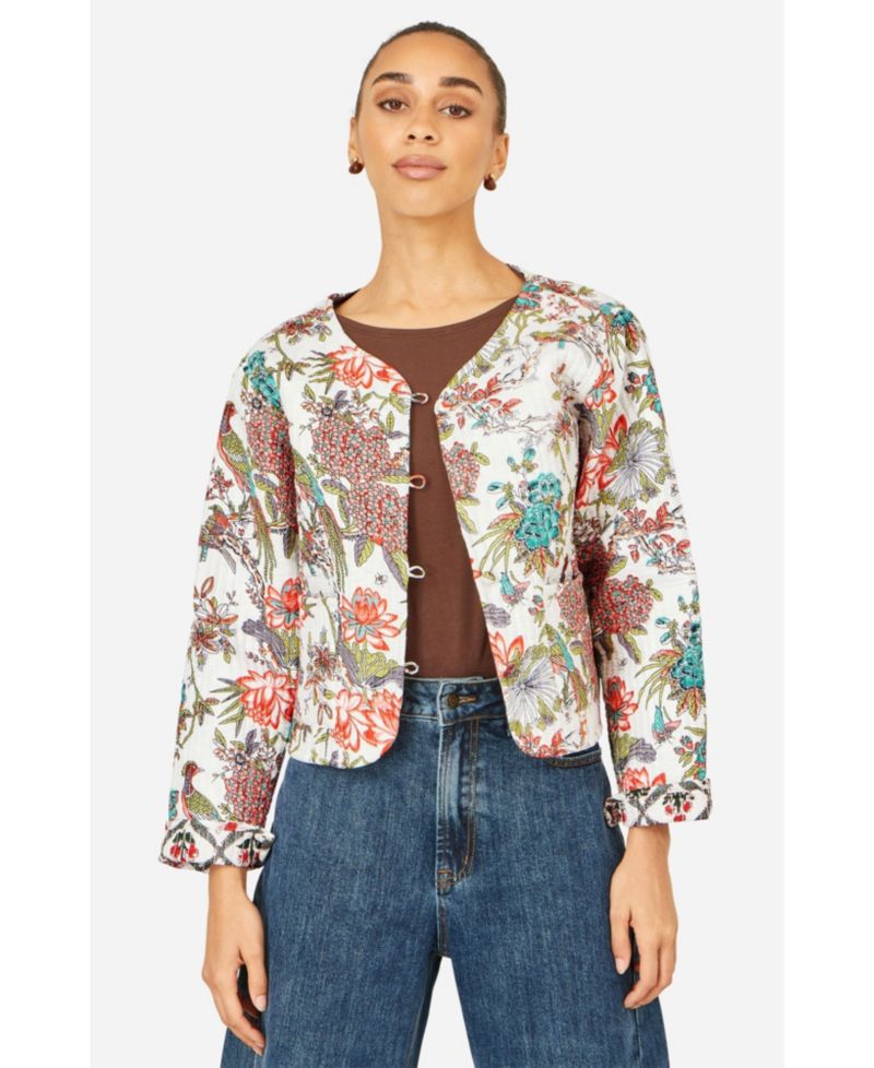 Women's Print Reversible Cotton Quilted Jacket