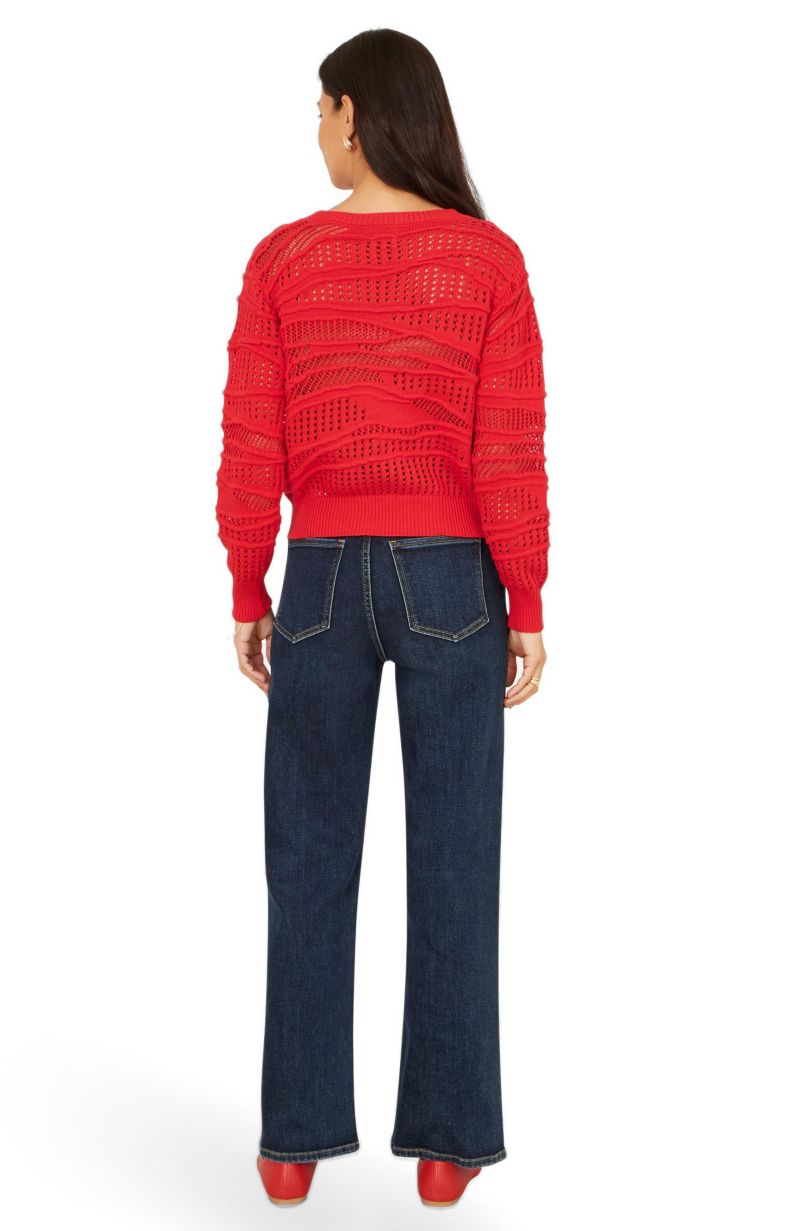 Women's Wave Pointelle Knitted Jumper