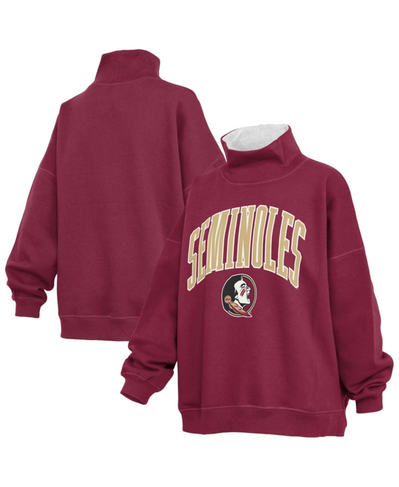 Women's Garnet Florida State Seminoles Oversized Mock Neck Sweatshirt