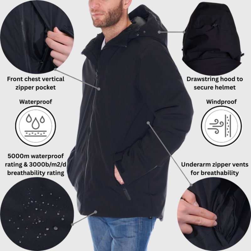 Mens Waterproof Ski Jacket Snowboarding Winter Snow Coat Raincoat