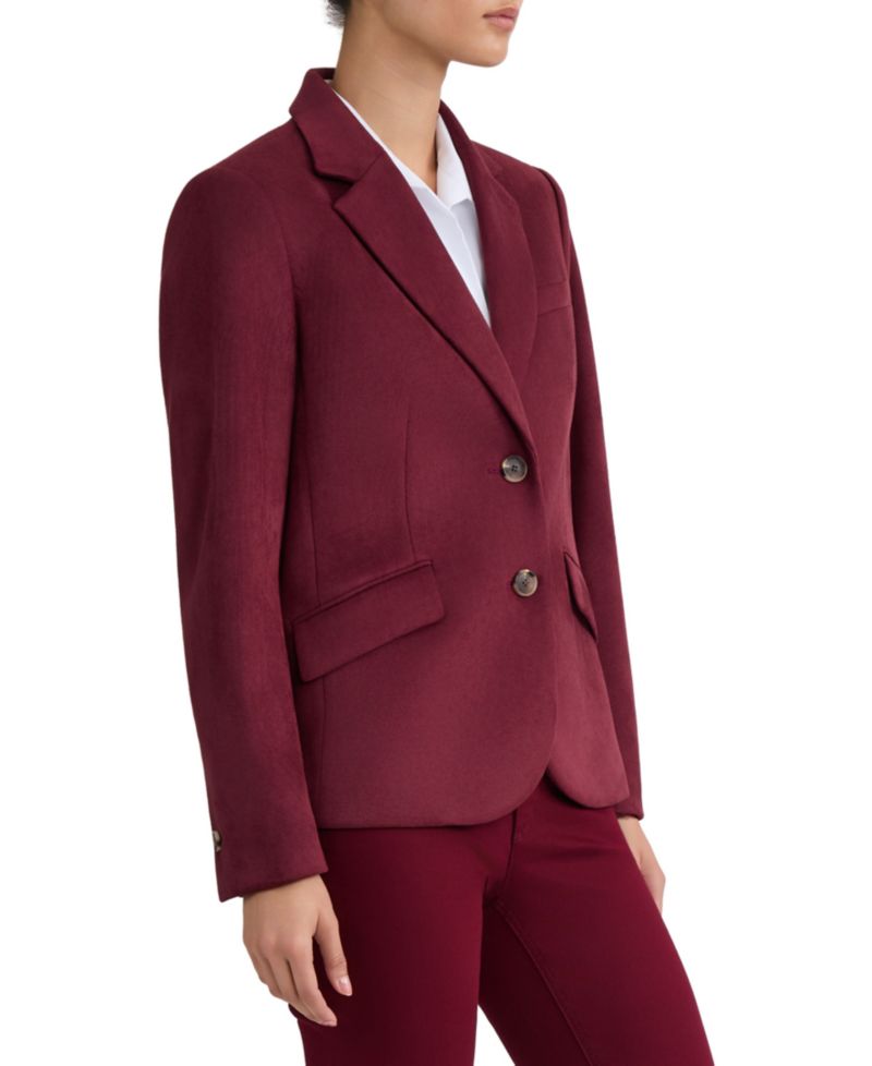 Women's Suede Notch-Collar Two-Button Jacket