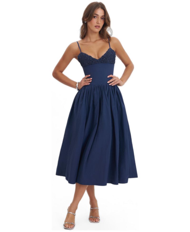 Women's Ailani Smocked Sweetheart Midi Dress