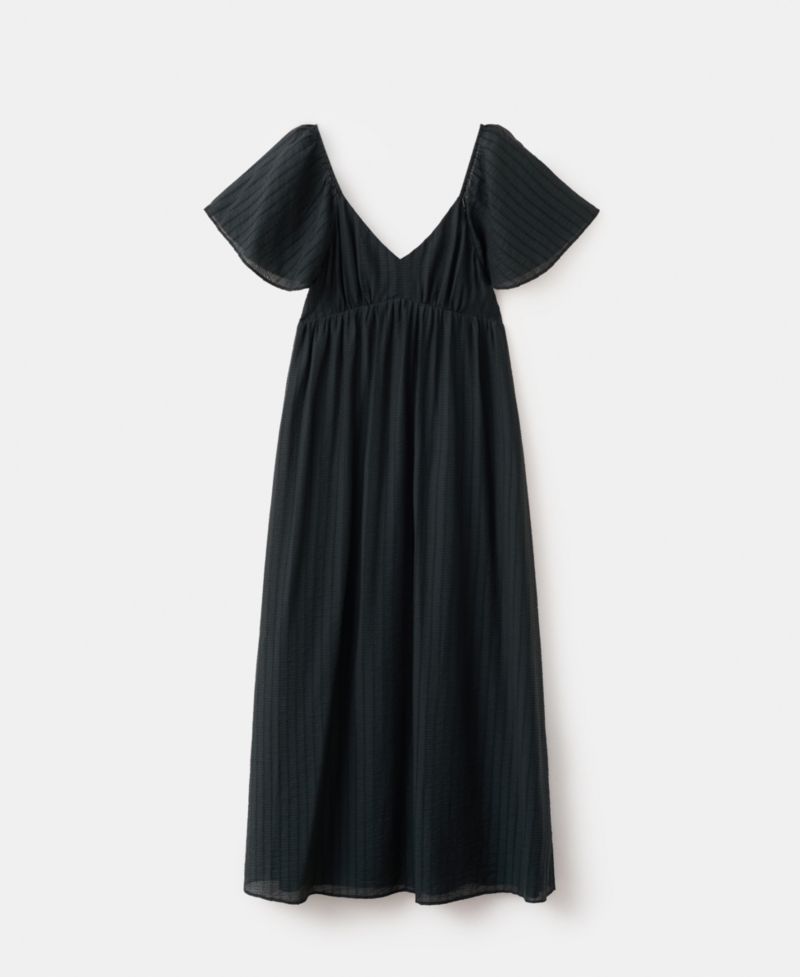 Women's Gathered Detail Textured Dress