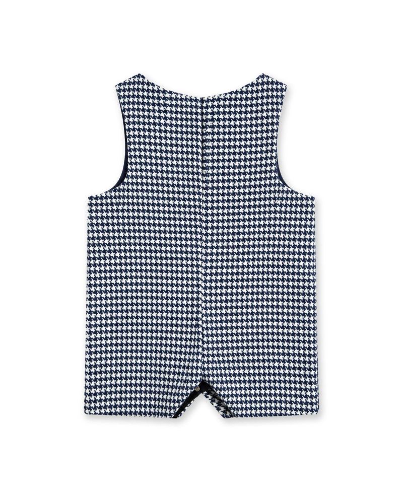 Baby Boys' Houndstooth Airplane-Applique Romper