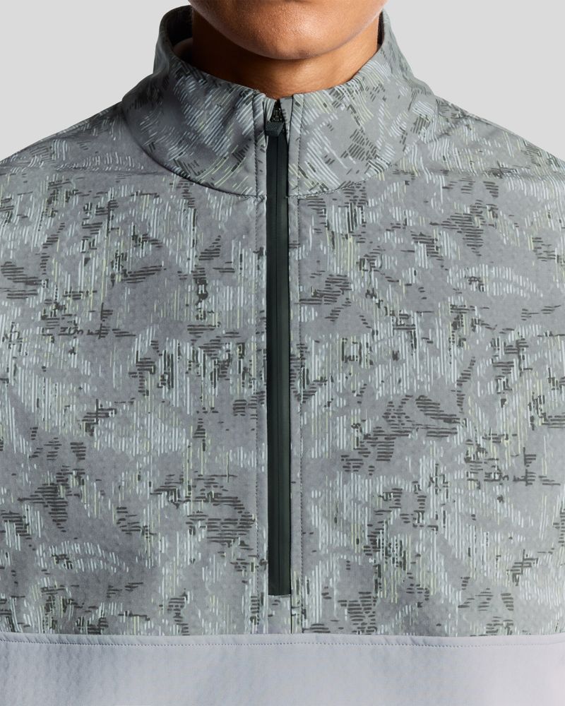 Men's Golf Printed Half Zip Windjammer Jacket