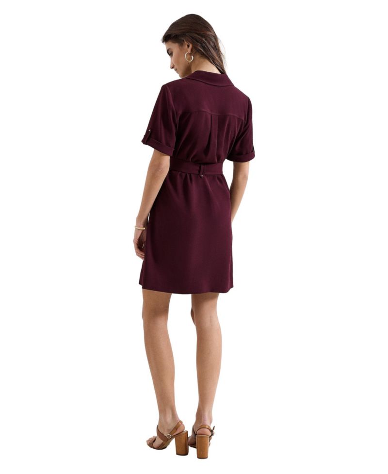 Women's Marlina Belted Short-Sleeve Mini Shirt Dress