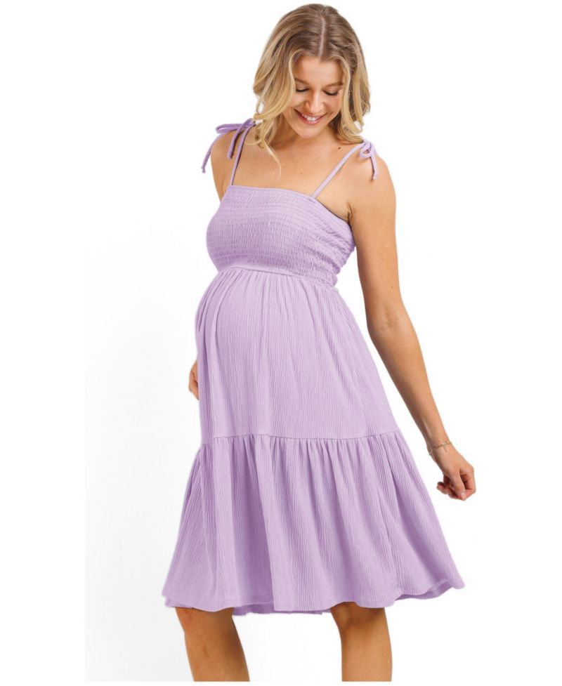 Women's Tiered Smocked Sundress with Tie Straps