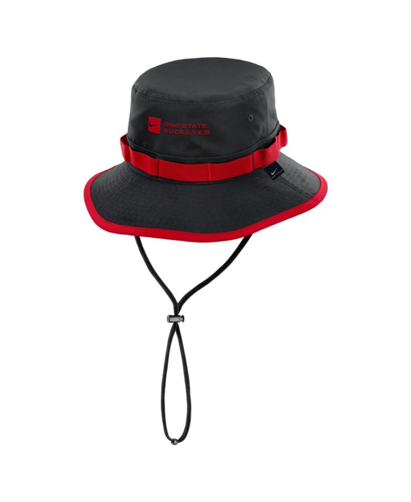 Men's Black Ohio State Buckeyes 2026 Sideline Apex Boonie Bucket Hat