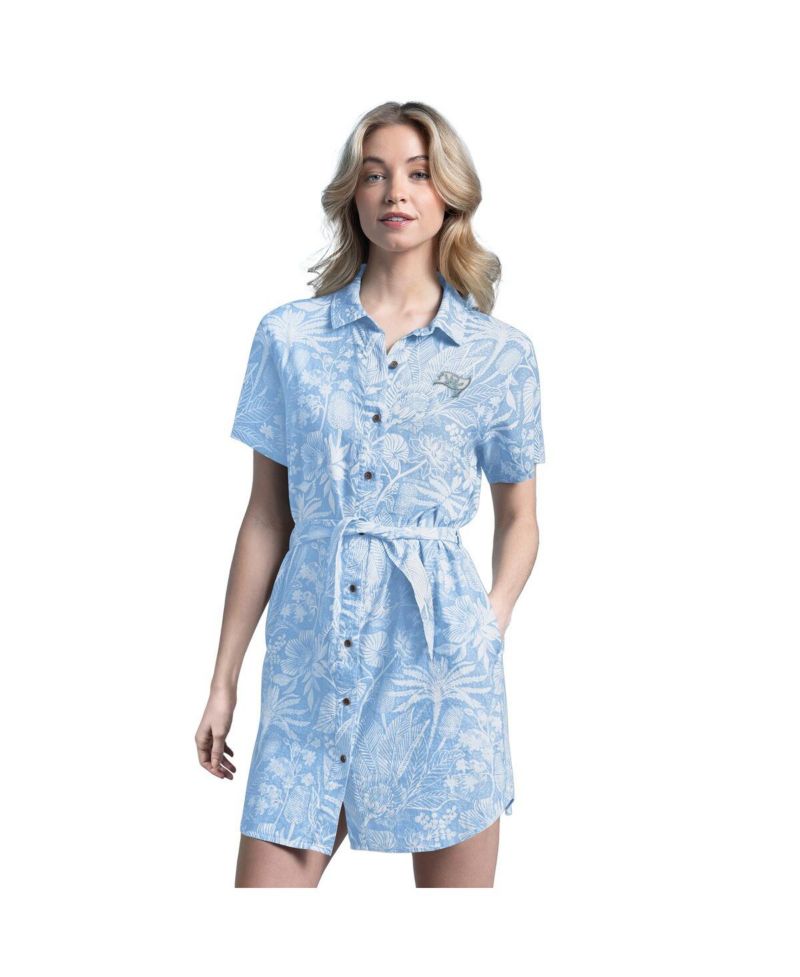 Women's Blue Tampa Bay Buccaneers Palm Linen Dress