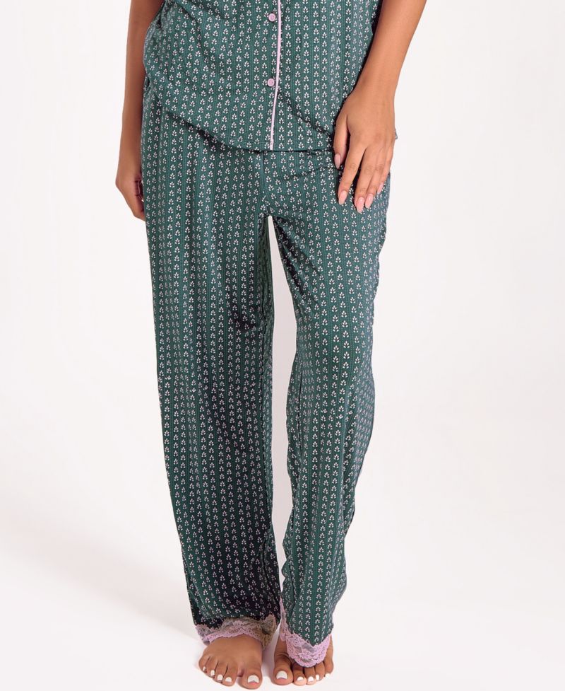 Women's Floral Stretch-Knit Short Sleeve Pajama Set