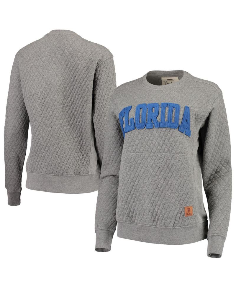 Women's Heather Charcoal Florida Gators Moose Quilted Pullover Sweatshirt