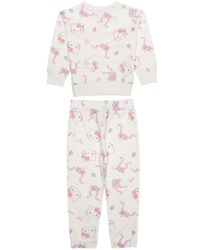 Toddler Girls' 12M-5T Hello Kitty Print Fleece Sweatshirt and Joggers, 2-Piece Set