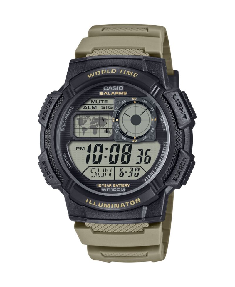 Men's Digital Tan Resin Watch, 45mm