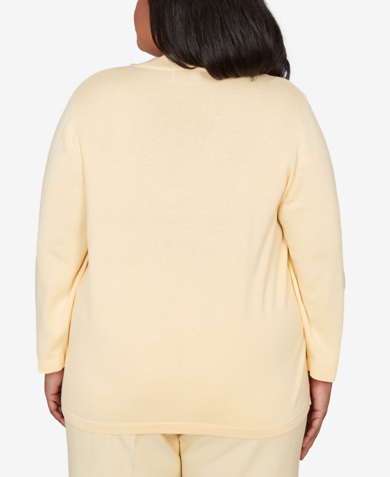 Plus Size Al Fresco Mother of Pearl Stripe Two In One Sweater