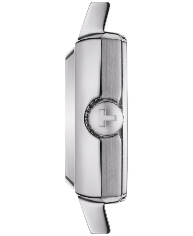 Women's Swiss Lovely Square Diamond Accent Stainless Steel Bracelet Watch 20mm