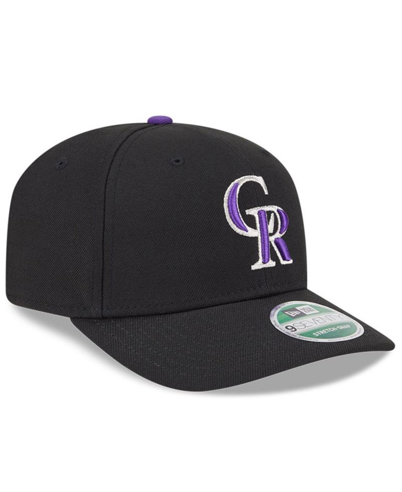Men's Black Colorado Rockies Player Replica 9SEVENTY Adjustable Hat