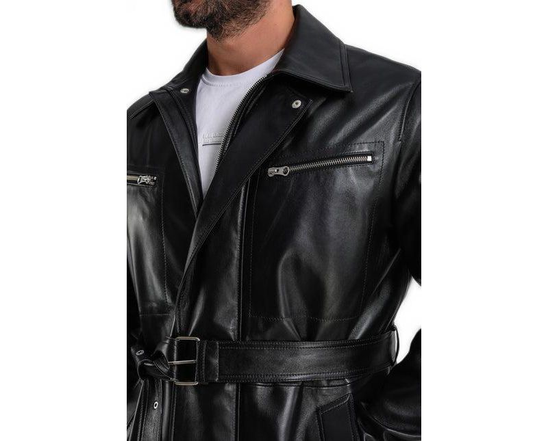 Men's Camden Leather Trench Coat
