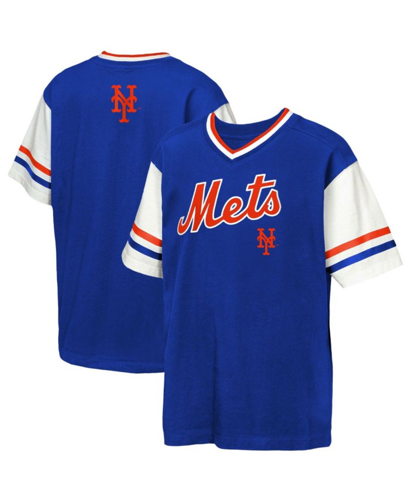Big Boys and Girls Royal New York Mets Big League Base Runner Ringer T-Shirt
