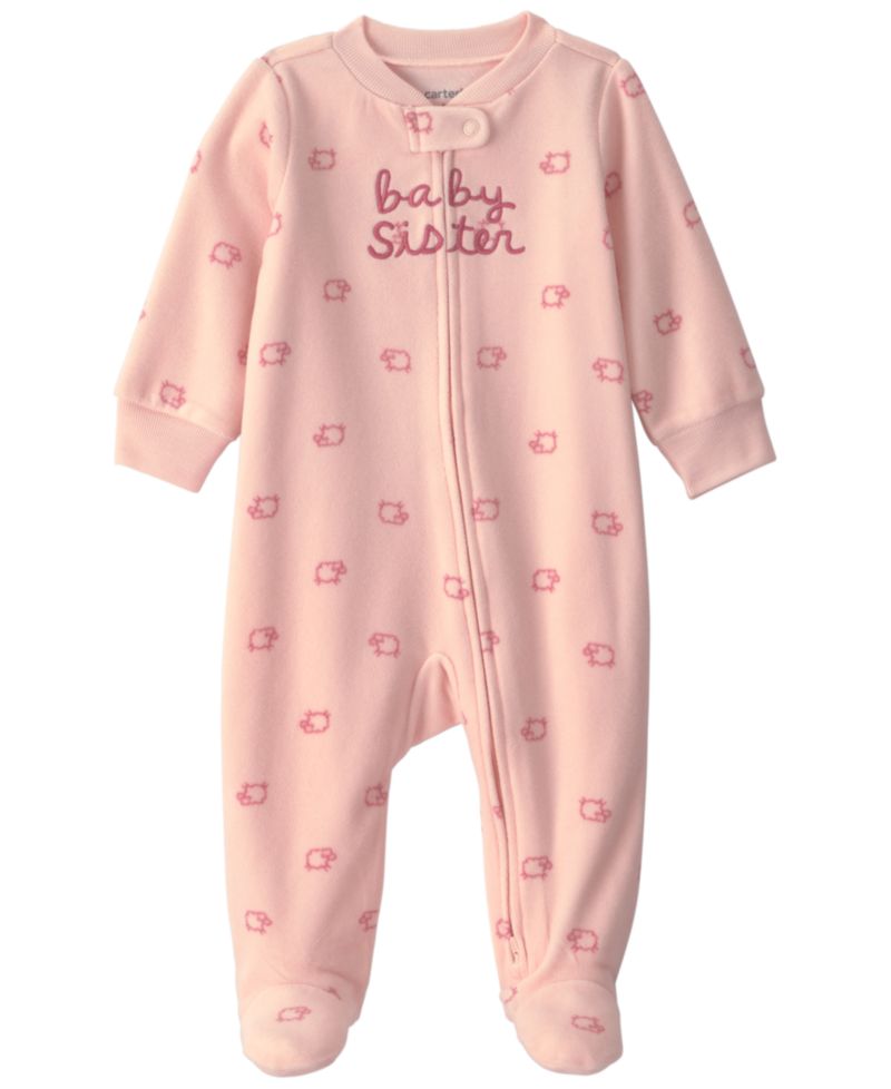 Baby Girls' Baby Sister Fleece 2-Way Zip Sleep & Play