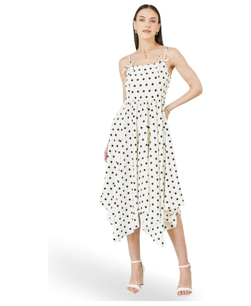 Women's Square Neck Hankerchief Hem Dress