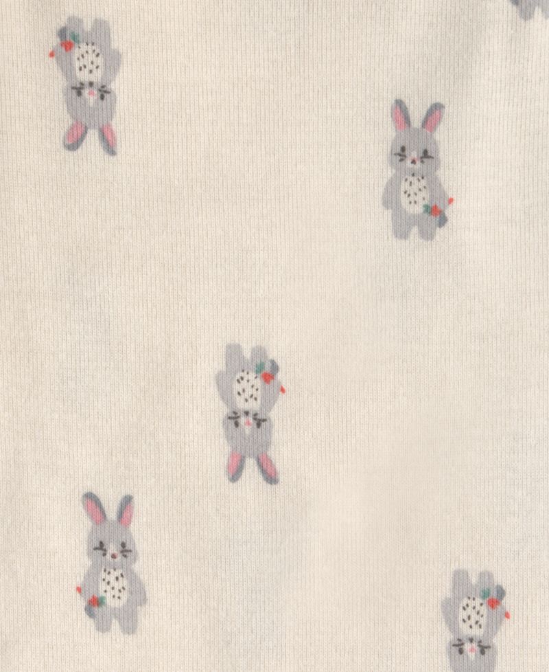 Baby Girls' Bunny Print Short-Sleeve Bodysuits, 5-Pack