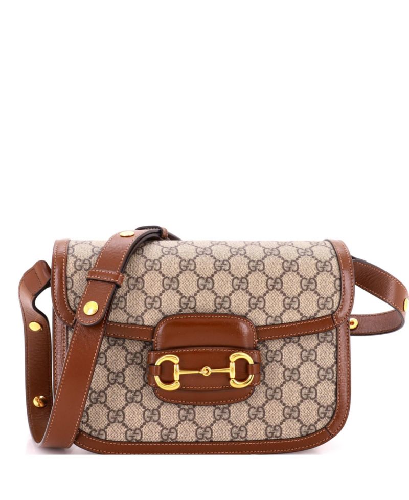 Small Horsebit 1955 Shoulder Bag GG Coated Canvas with Leather