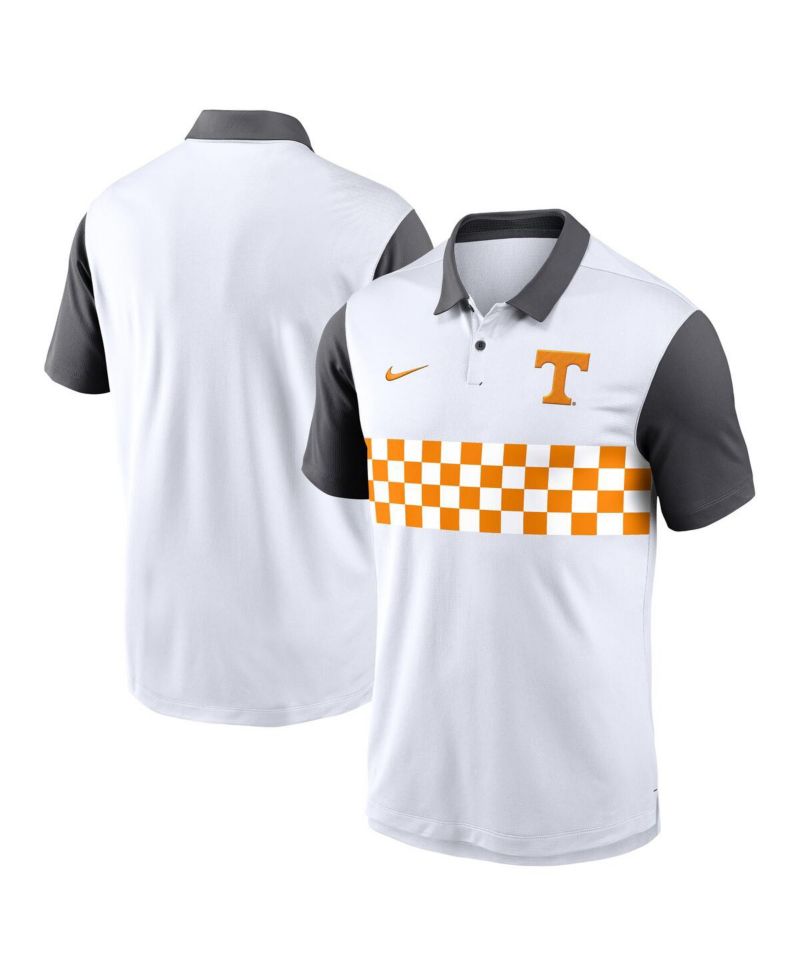 Men's White Tennessee Volunteers Campus Pattern Vapor Performance Polo Shirt