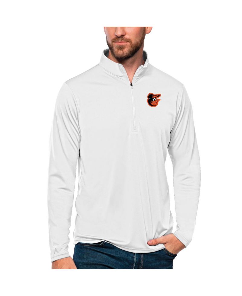Men's White Baltimore Orioles Tribute Quarter-Zip Pullover Top