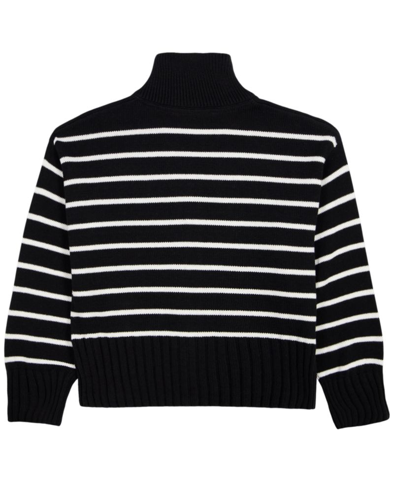 Girls' 7-16 Stripe Full-Zip Cardigan Sweater