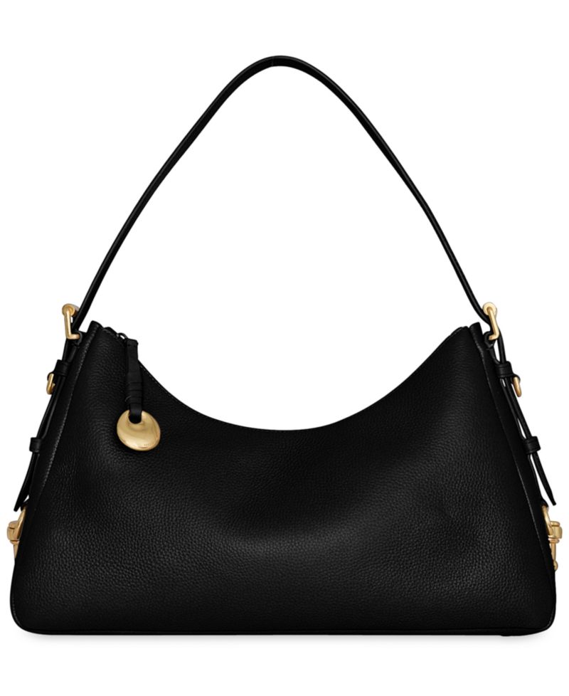Mia Large Pebble Leather Shoulder Bag