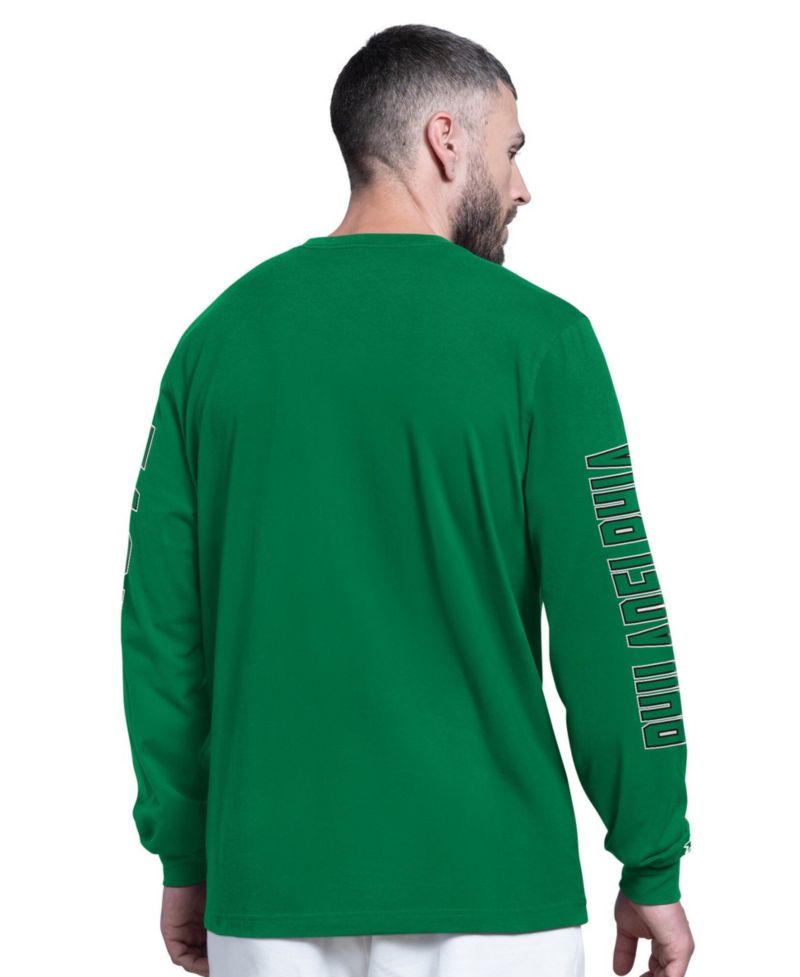 Men's Kelly Green Philadelphia Eagles Clutch Hit II Logo Long-Sleeve T-Shirt