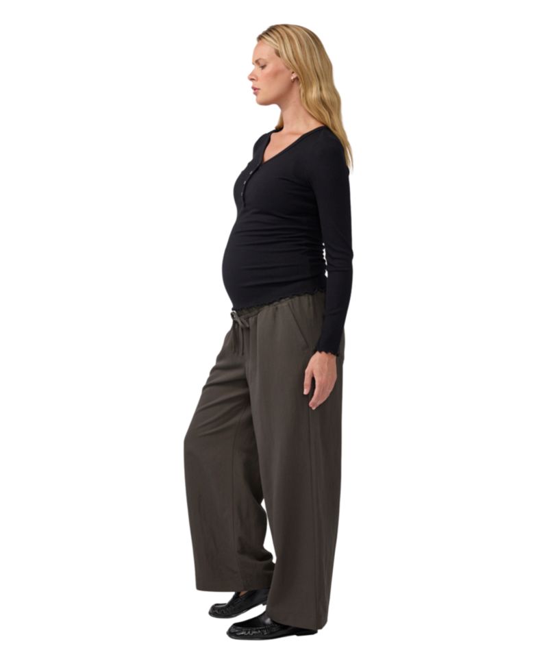 Maternity Over-Belly Wide-Leg High-Rise Pant