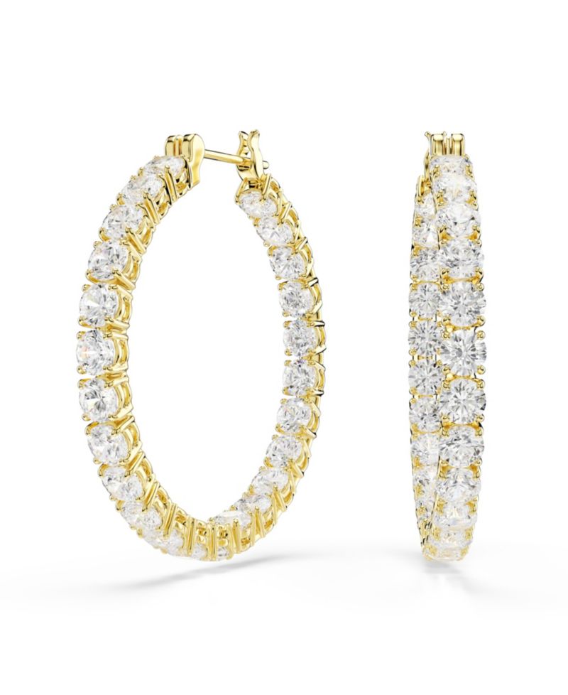 Gold-Tone Plated Matrix Hoop Earrings