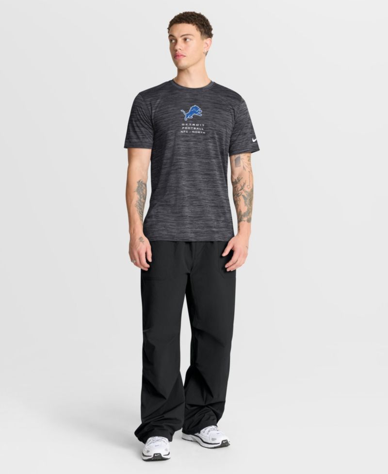 Men's Anthracite Detroit Lions Velocity Ball Carrier Dri-FIT T-Shirt