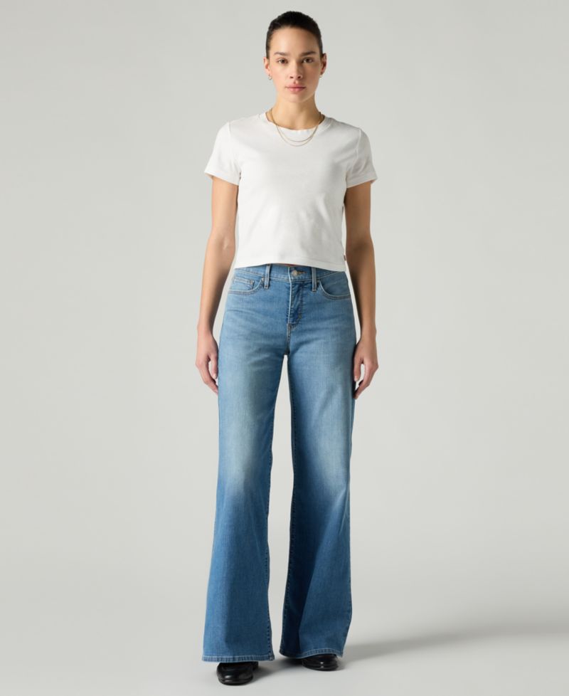 Plus Size Mid Rise 318 Shaping Wide-Leg Jeans