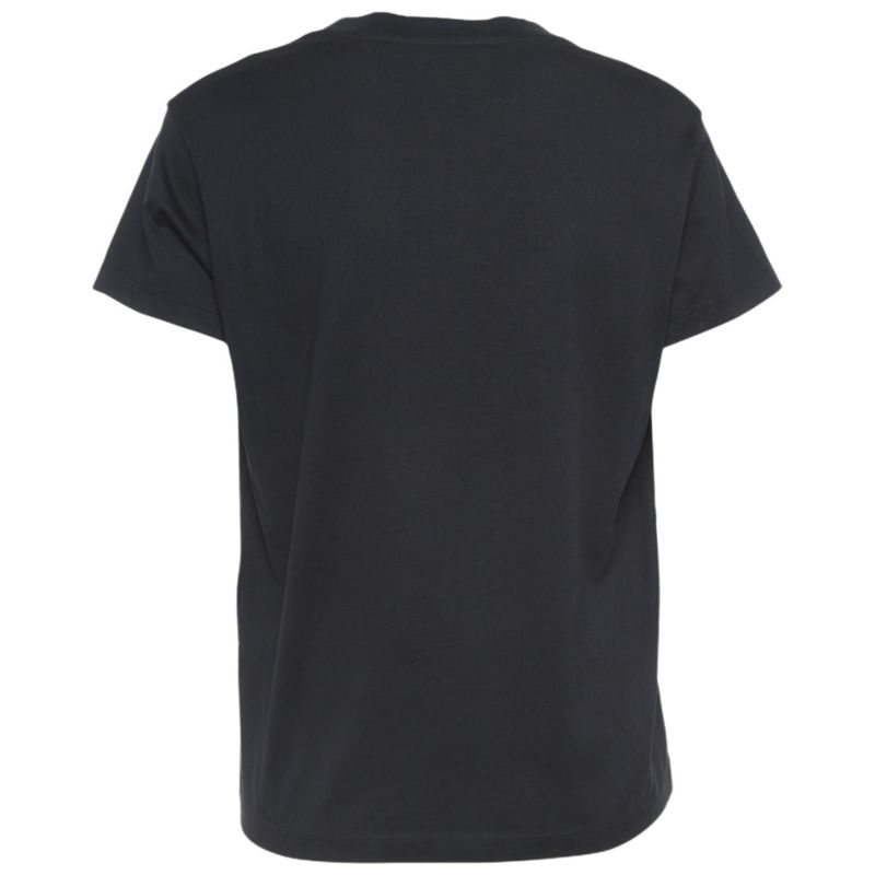 Women's Black Blurred Logo Print Half Sleeve T-Shirt