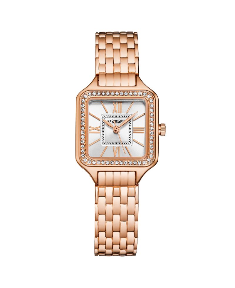 Confidant 4020 Women s Square Watch - Quartz Movement, 27mm Case, Crystal-Accented Bezel, Stainless Steel Bracelet