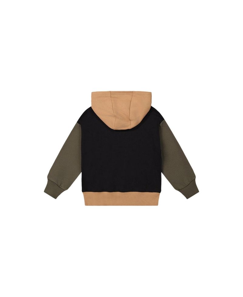 Little Boys Hooded Color block Fleece Cardigan